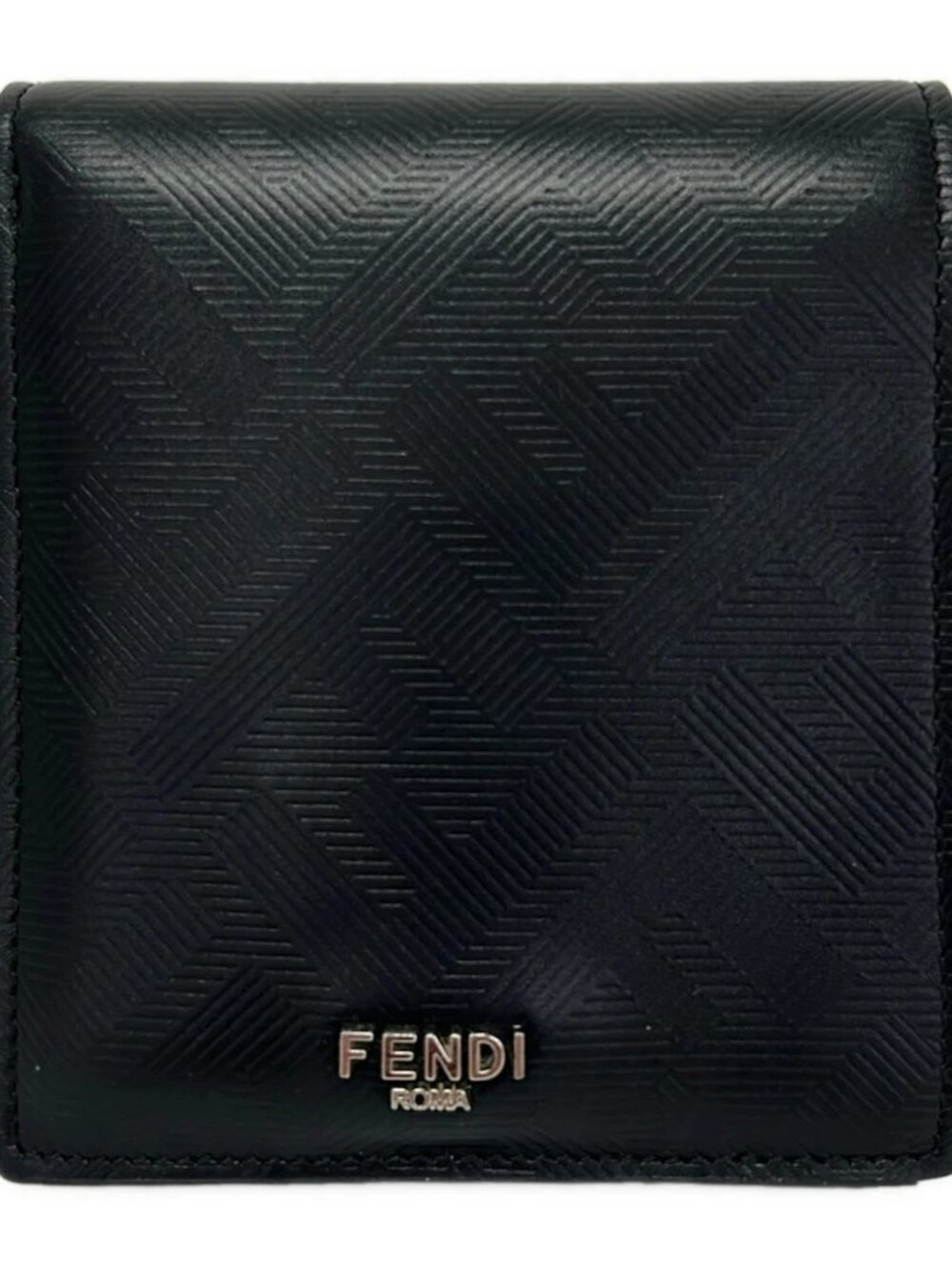 FENDI 7M0169 Black Leather Bill Holder